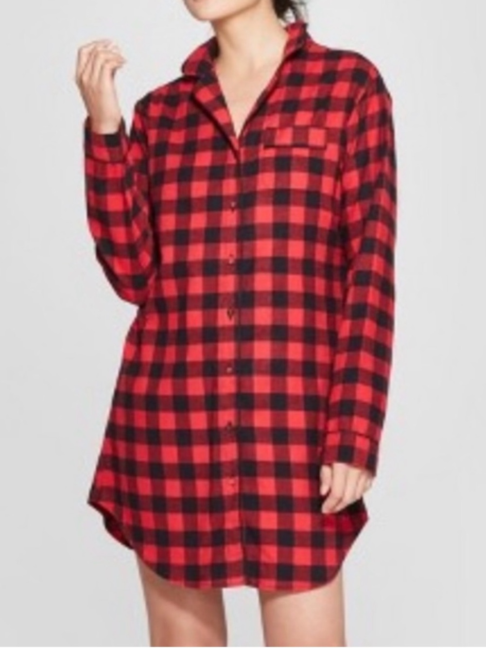 Gilligan & O'Malley Red and Black Plaid Nightshirt